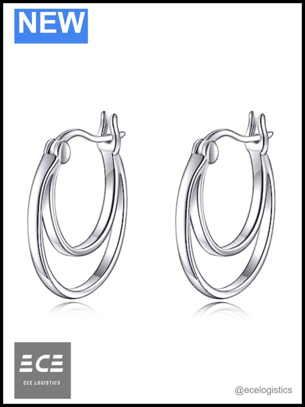 Double Hoop Earrings 925 Sterling Silver Endless Layered Hoops Women